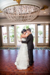 Under the Hotel Del chandelier - perfect setting for a first dance