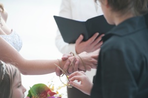 The "HandBinding" ritual includes six questions of vows and commitment. / Photo by Hung C. Tran Photography