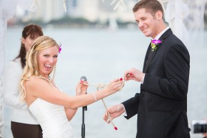 Jen and Jon loved sailing, so "tying the knot" as their unity ceremony made perfect sense. Photo by Philip DeFalco
