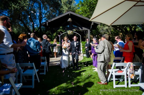 A fun and romantic celebration at the recessional when Mr. and Mrs. are showered with rose petals!