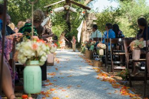 The doors for the aisle entrance were magical! at Hidden Oaks in Ramona. Photo by Mr. and Mrs. Photography